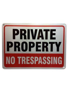 12 Pack Aluminum 10X7 Private Property No Trespassing Reflective Red/White NEW